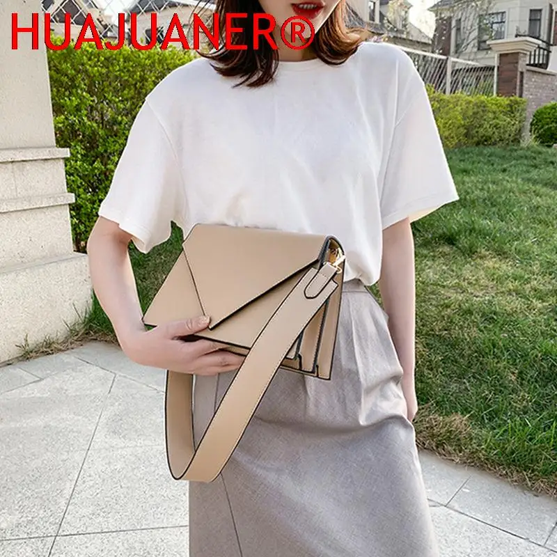 Vintage Envelope Shoulder Bag For Women PU Leather Crossbody Bag Fashion Small Square Bag Solid Color Flap Messenger Handbag sac