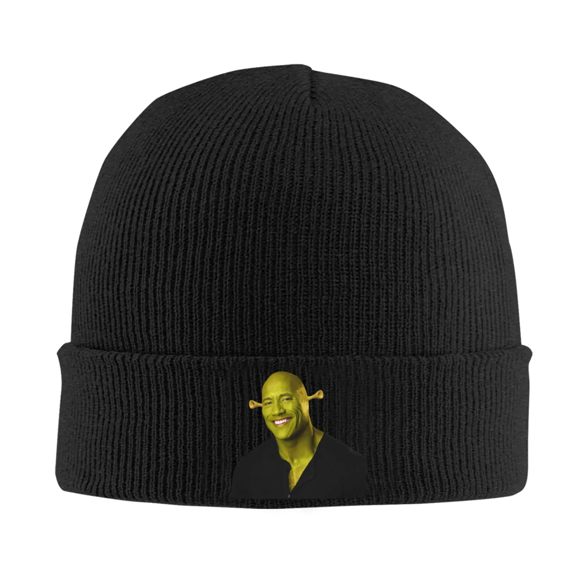 Dwayne The Shrok Johnson Bonnet Hat  Cool Knitted Hat For Men Women Autumn Winter Warm The Rock Muscle Man Skullies Beanies Caps