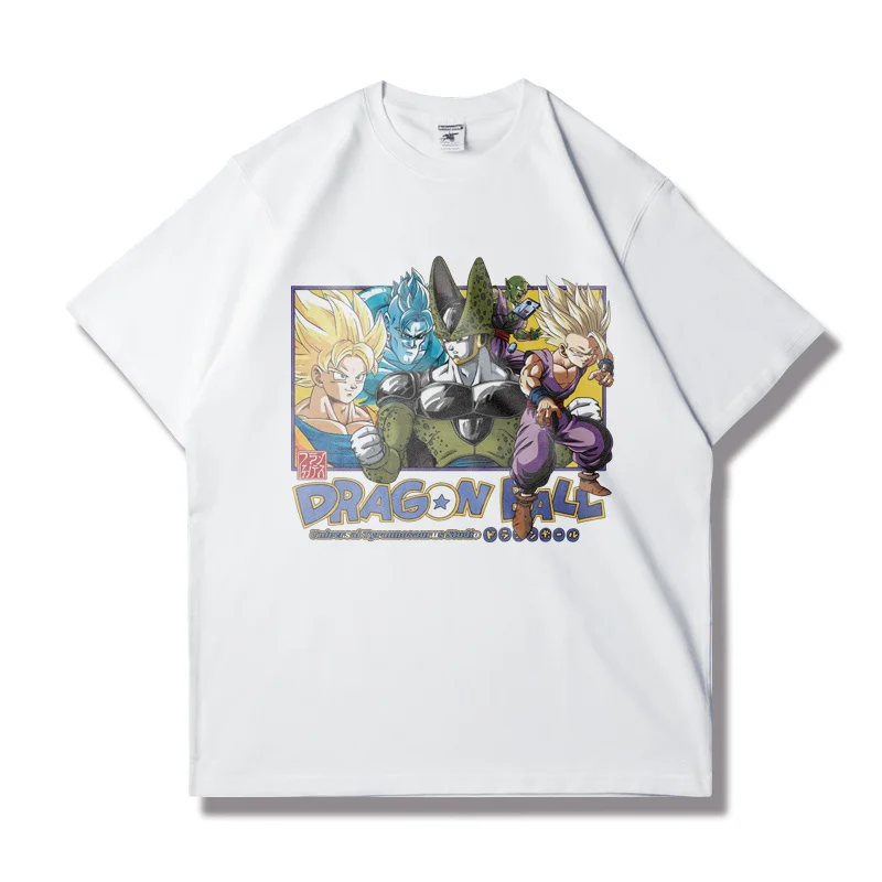 Übergroßes Vintage Dragon Ball Herren- und Damen-2026 Sommer-Anime-gedrucktes amerikanisches trendiges lässiges Eltern-Kind-Kurzarm-Top