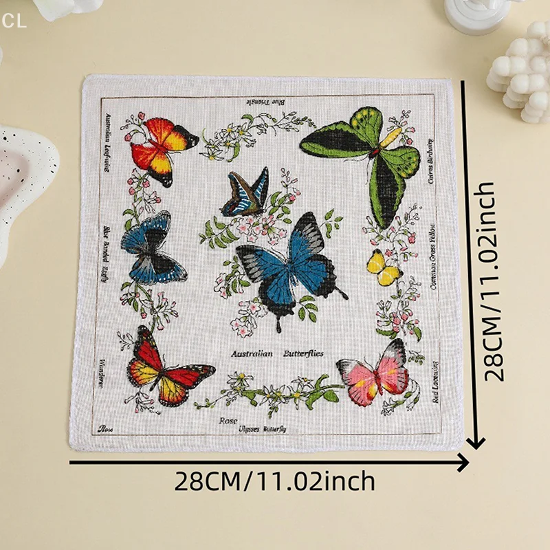 3Pcs Women Handkerchiefs Classic Vintage Printed Handkerchiefs Soft Quick Dry Handkerchiefs Romantic Flower Handkerchiefs