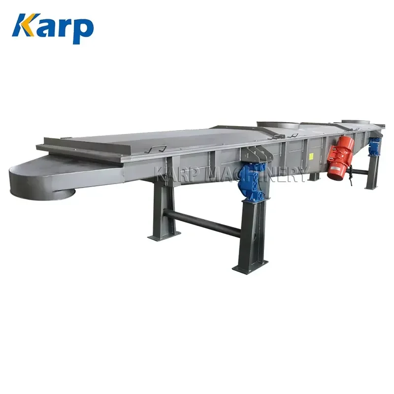 Food Processing Stainless Steel Standing Two Vibrating Motors Low Noise 70dB Smooth Vibrating Feeder