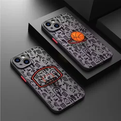 Basketball Football Matte Transparent For iPhone Case 16 15 14 13 12 11 Pro XR XS Max 7 8 Plus Anti-Drop Phone Y2K Cover