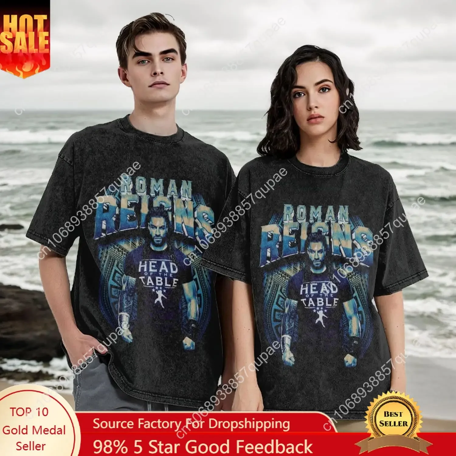 Roman Reigns  Men Woman Vintage Oversized T Shirt Stylish Round Neck Short Sleeve Summer Tee Graphic T-Shirts Unisex