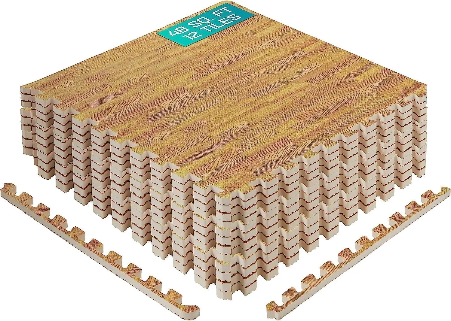 

Interlocking EVA Foam Mats, Puzzle Floor Tiles with Border for Furniture Protection in Home, Living Room, Garage