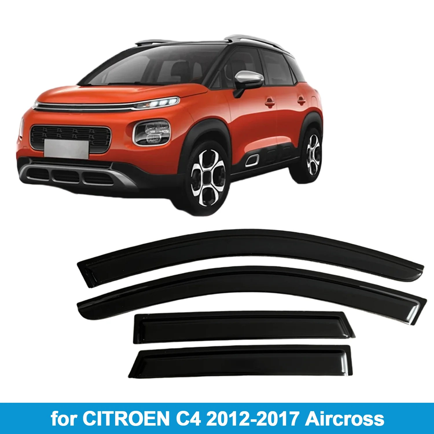 

Оконный козырек для CITROEN C4 2012-2017 Aircross, защита от дождя, боковой дефлектор, защита от атмосферных воздействий, лента для наружного крепления