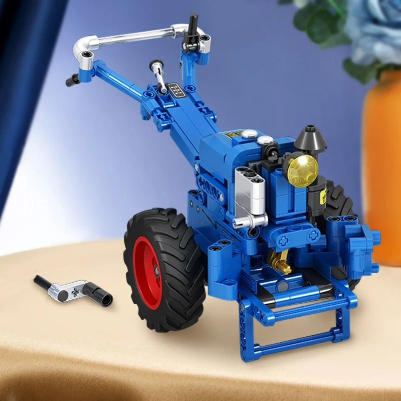 

1:10 Retro Hand Tractor Building Block Set Simulation Restore Differential Four-Stroke Diesel Engine, Adult Nostalgic Gift Toy