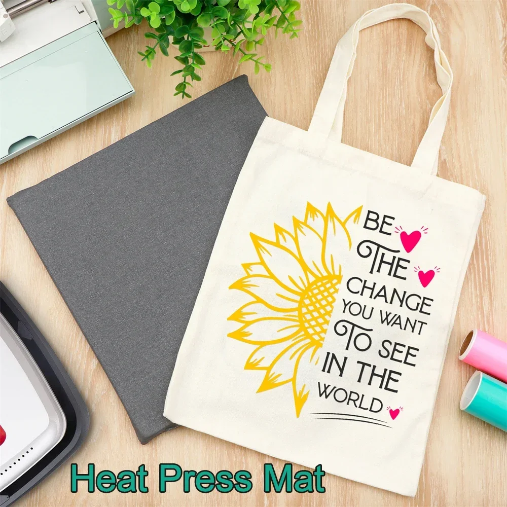 12x12 inch Heat Press Mat for Cricut Easypress Protective Heat Resistant Mat for HTV Craft Vinyl Iron On Projects Accessory Gray