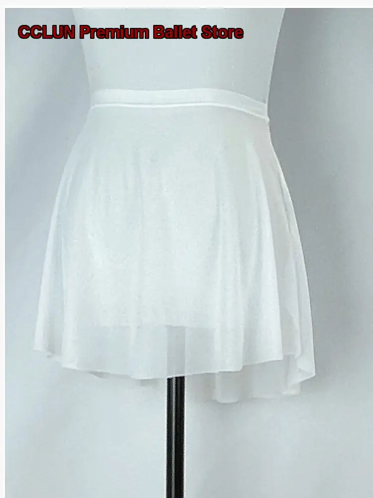 White Mesh Net Yarn Half Skirt Dance Basic Training Body Suit Training Skirt Teacher Performance Skirt