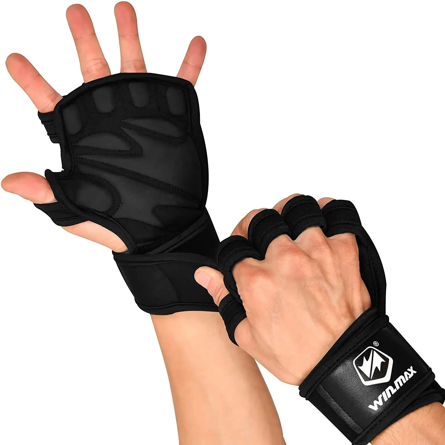 

WIN.MAX Fitness Gloves Wrist Support and Palm Protection, Breathable Non-Slip Weight Lifting Gloves for Pull Up Strength Sports