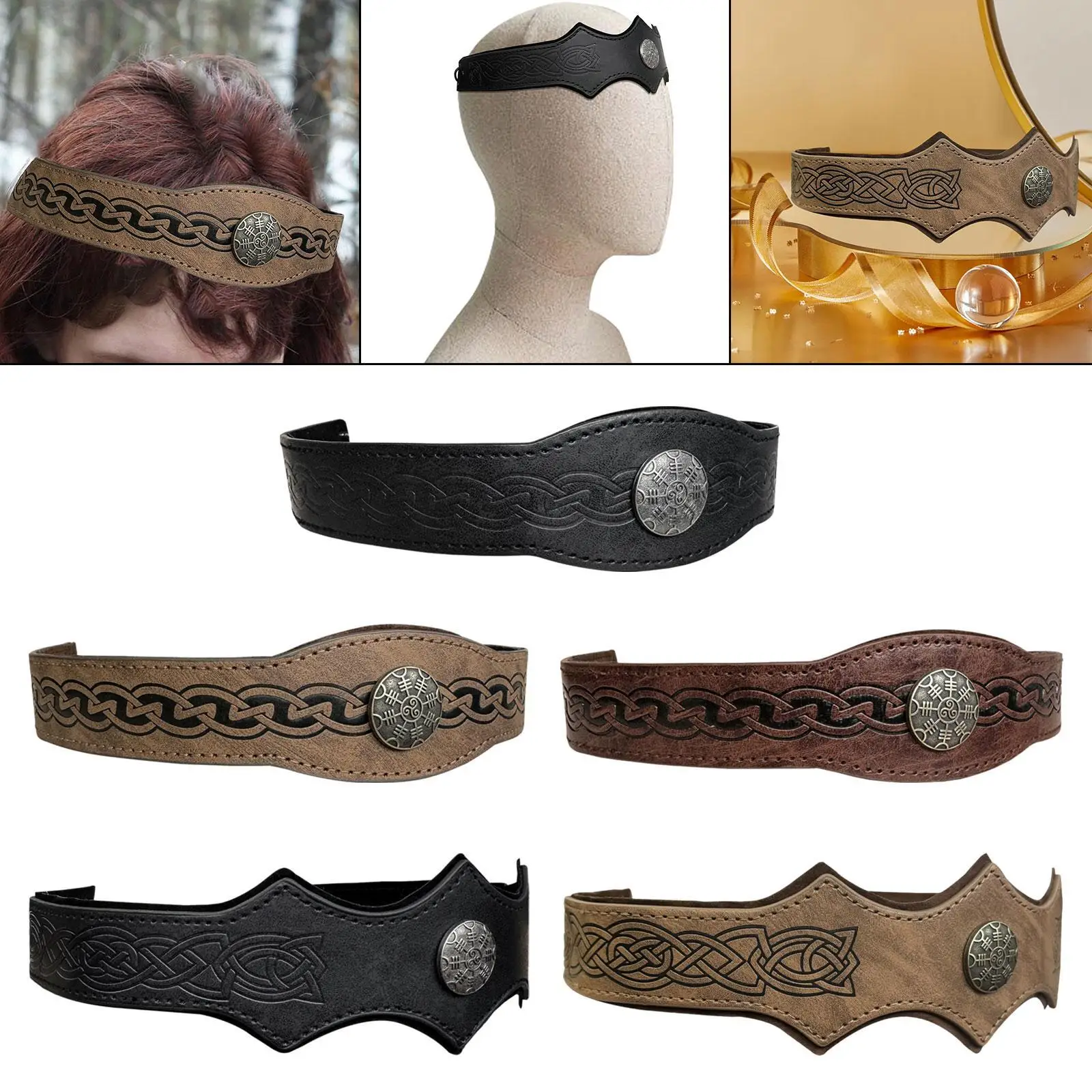 

Medieval Embossed Headpiece Retro Style for Costume Halloween Masquerade