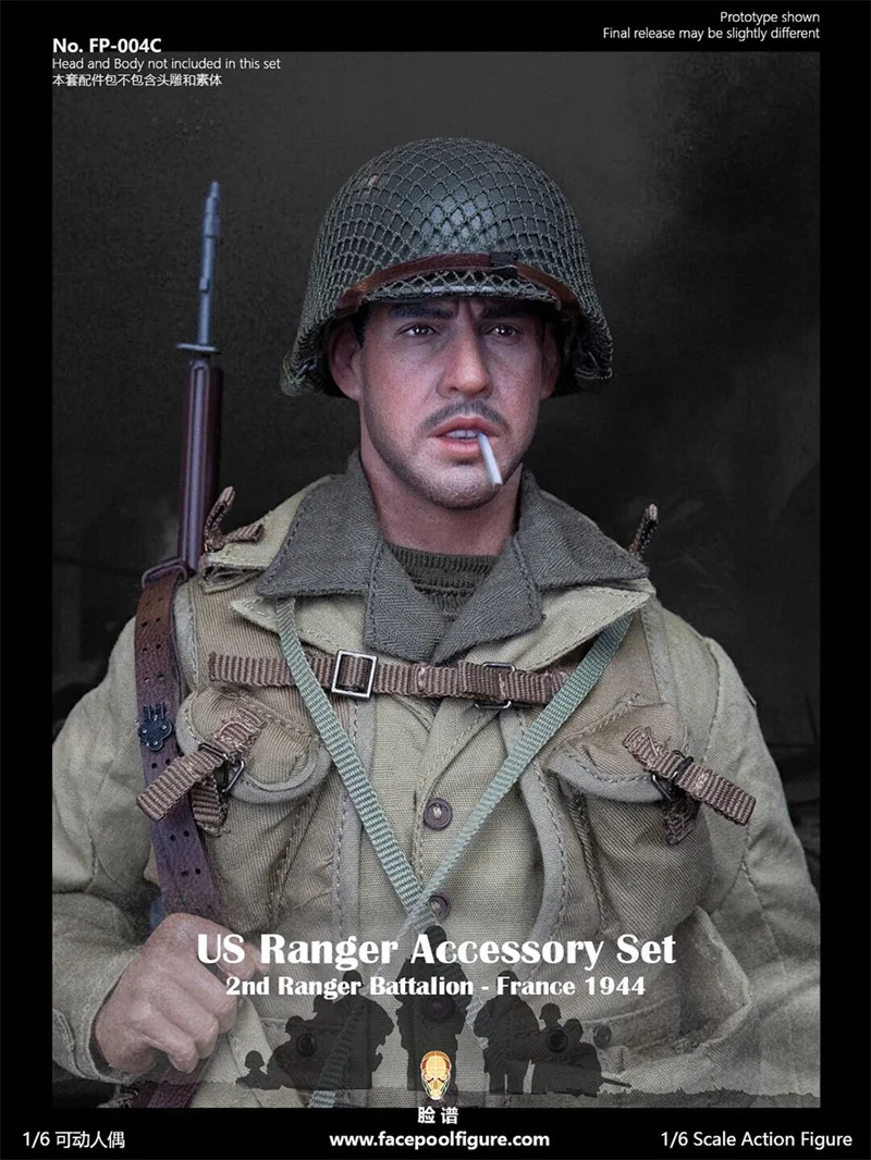 FP004C 1/6 Scale US Army Ranger 2nd Battalation France 1944 Clothes Kit Fit 12 Inch  Male Soldier Action Figure Body Collection