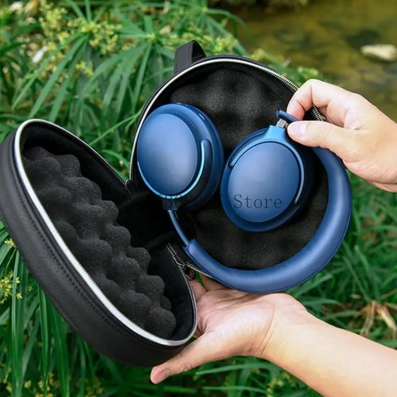 Suporte fone ouvido compacta com armazenamento à prova trituramento bolso para QC45 40JB