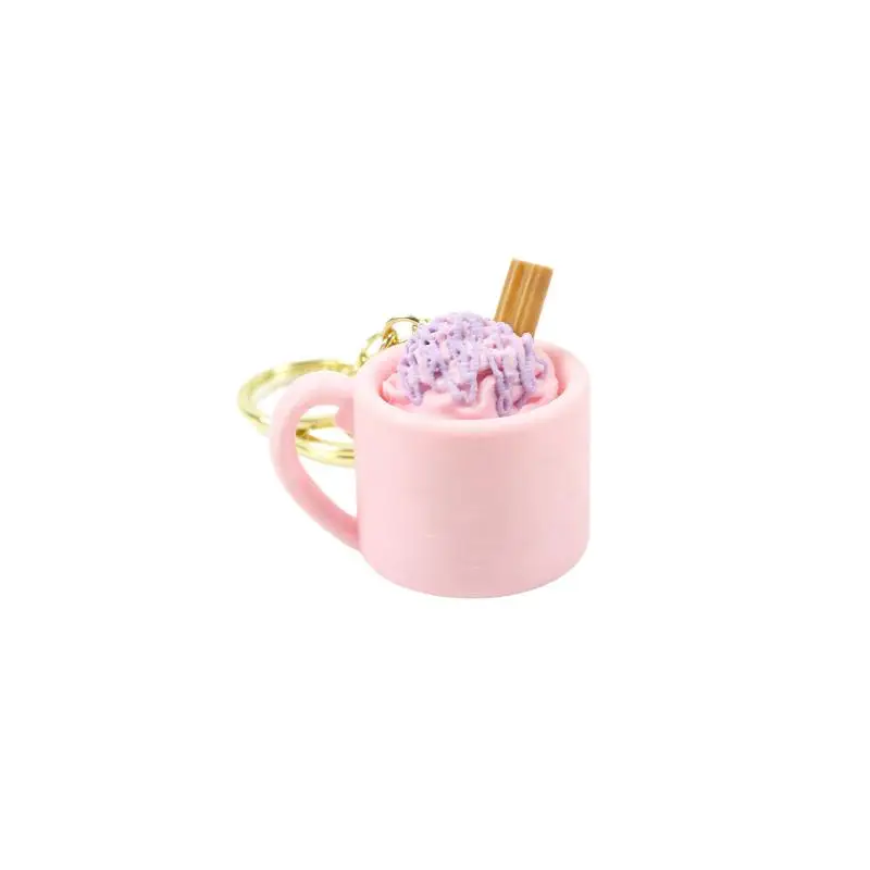 1 Stück Sundae Eisbecher-förmiger Schlüsselanhänger, 3D-gedruckter, niedlicher, simulierter Kaffeebecher, Stressabbau-Knopf, Fidget-Spielzeug – Detail 8