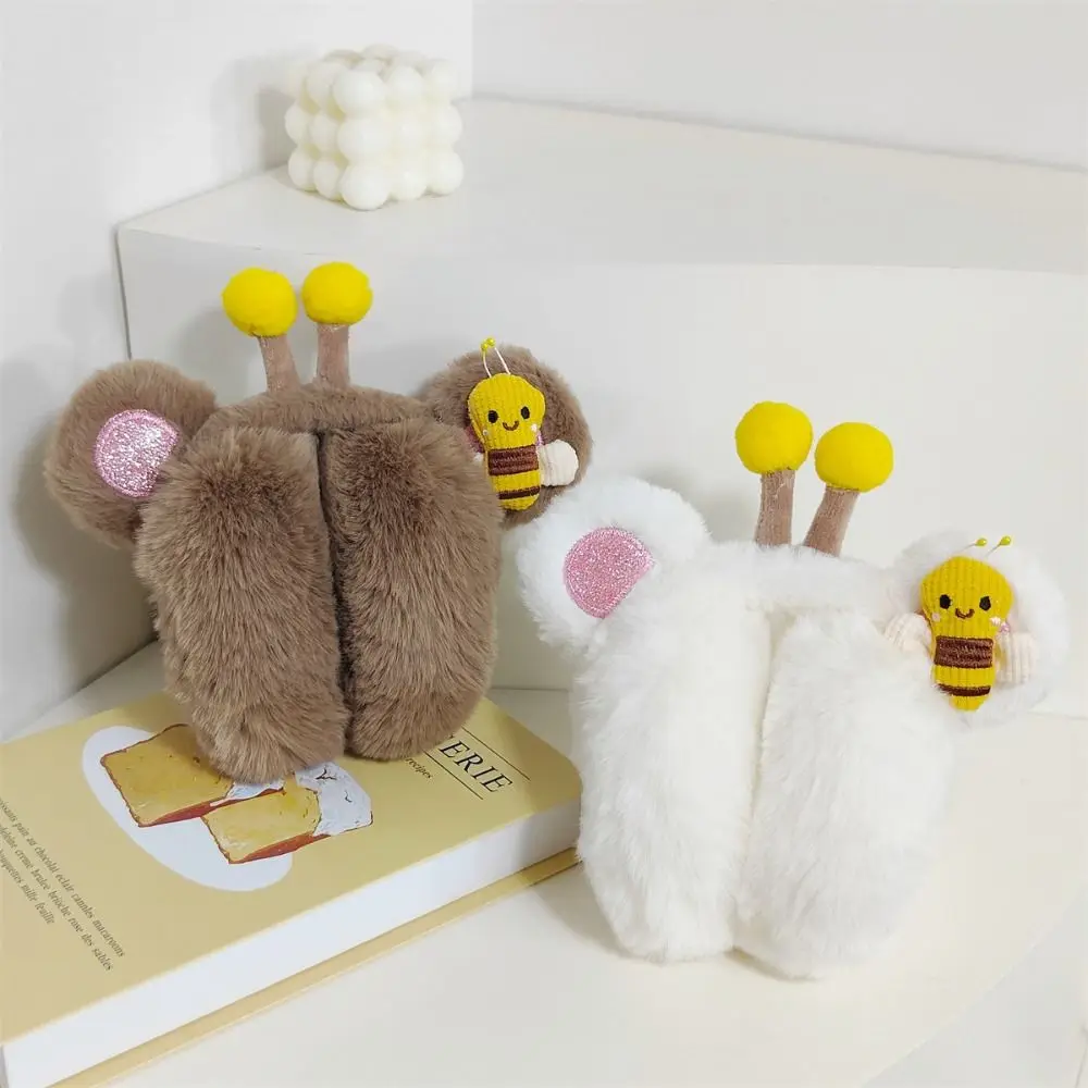 

Fashion Little Bee Winter Warm Earmuffs Plush Foldable Ear Warmer Comfortable Cold Protection Ear Cover Winter