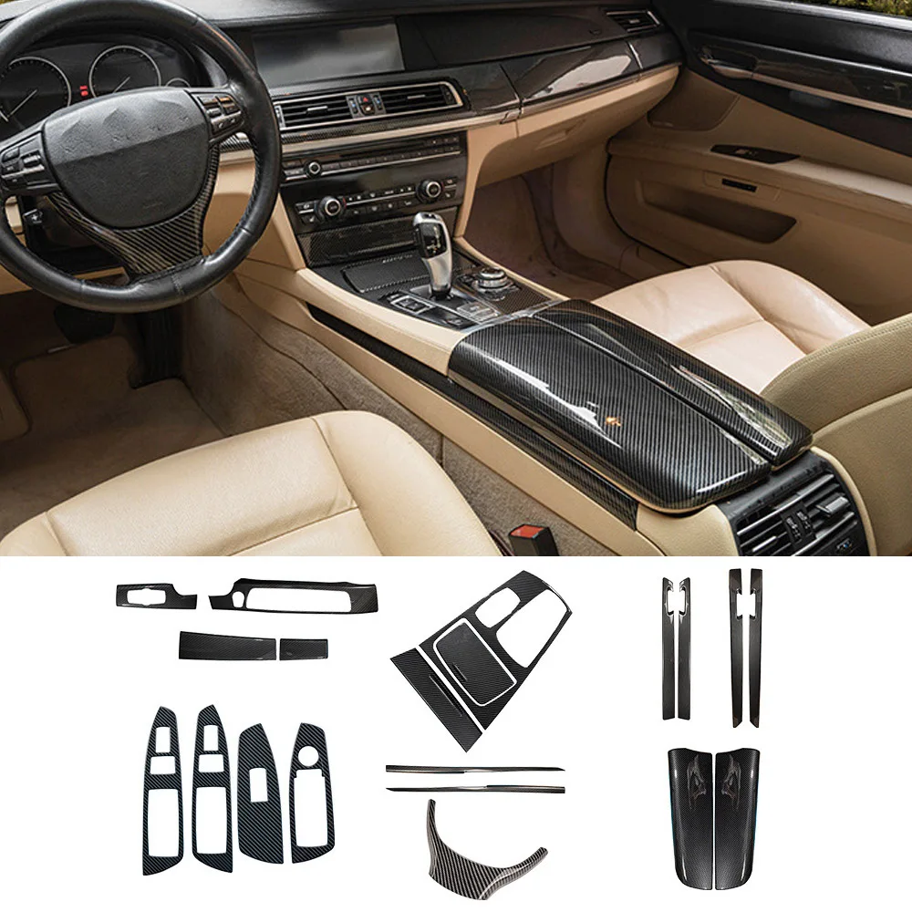 

Car Interior Carbon Fiber Sticker Gear Shift Panel Cover Trim For BMW F01 F02 F03 F04 7Series 2009 2010 2011 2012 2013 2014 2015