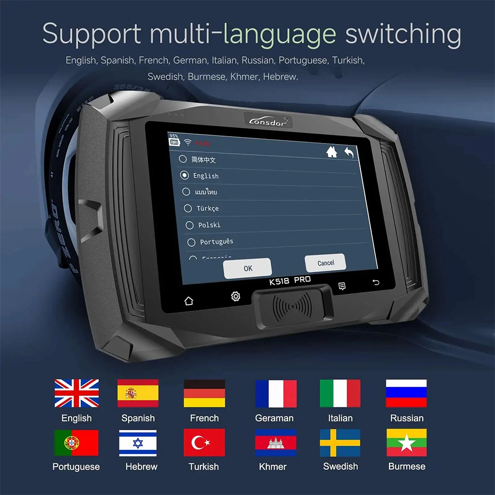 Lonsdor K518Pro K518 Pro Global Full Version Key Programmer Free AKL Activation License Newly Add Can-FD and DOIP Protocols