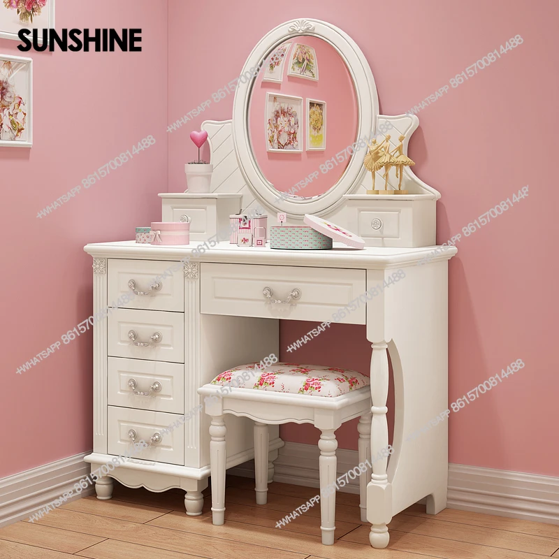 

Vanity Stool Dressing Table Essentials Luxury Kawaii White Dressing Table Storage Organizer Mesa Maquillaje Home