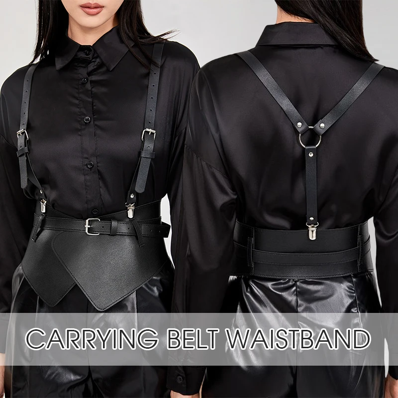 Fashion Women Strap Shoulder Belts Punk Lady Waistband  Detachable Suspender Decor Skirt Adjustable Shirt Dress Overcoat Decor