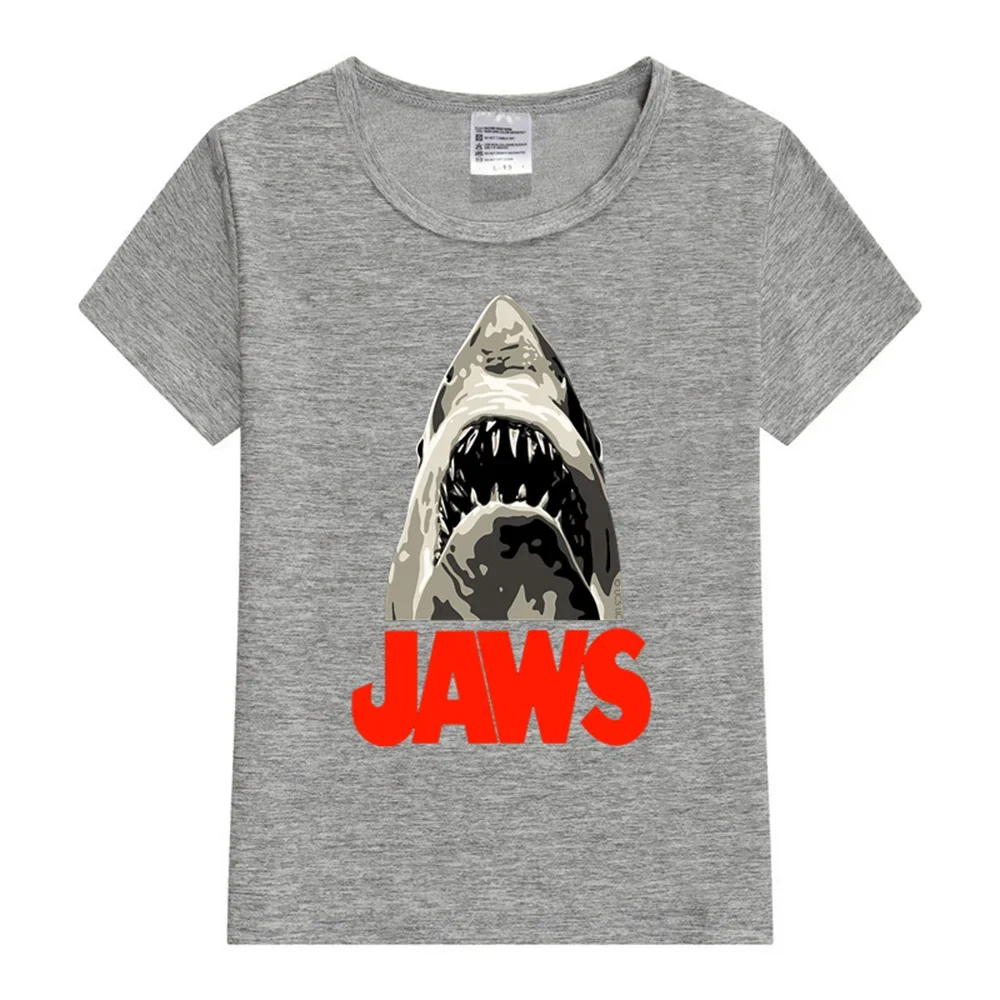 JAWS Great White Shark T-Shirt Summer Fashion Children's Cotton T-Shirt 2024 Boys T-Shirt Boys Clothes Print Graphiicc T Shirts