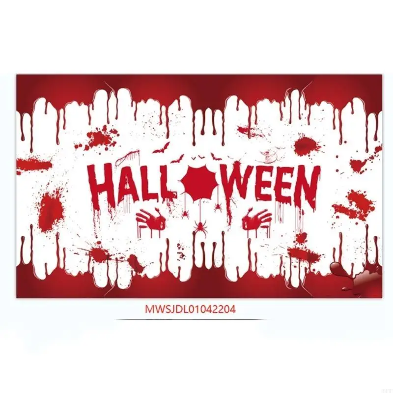 B95F Tiệc Theo Chủ Đề Halloween Phông Nền Đỏ Handprint Vải Nền Cho Tiệc Tiếp Liệu Hình Nền 70x43inch