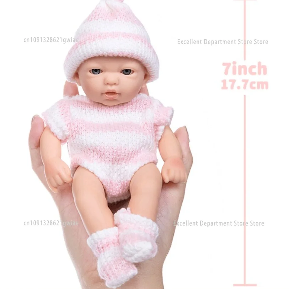 미니 7인치 리본 인형 17.7cm 신생아 인형 아기 장난감 모델 어린이 남아 여아 할로윈 크리스마스 장난감 선물