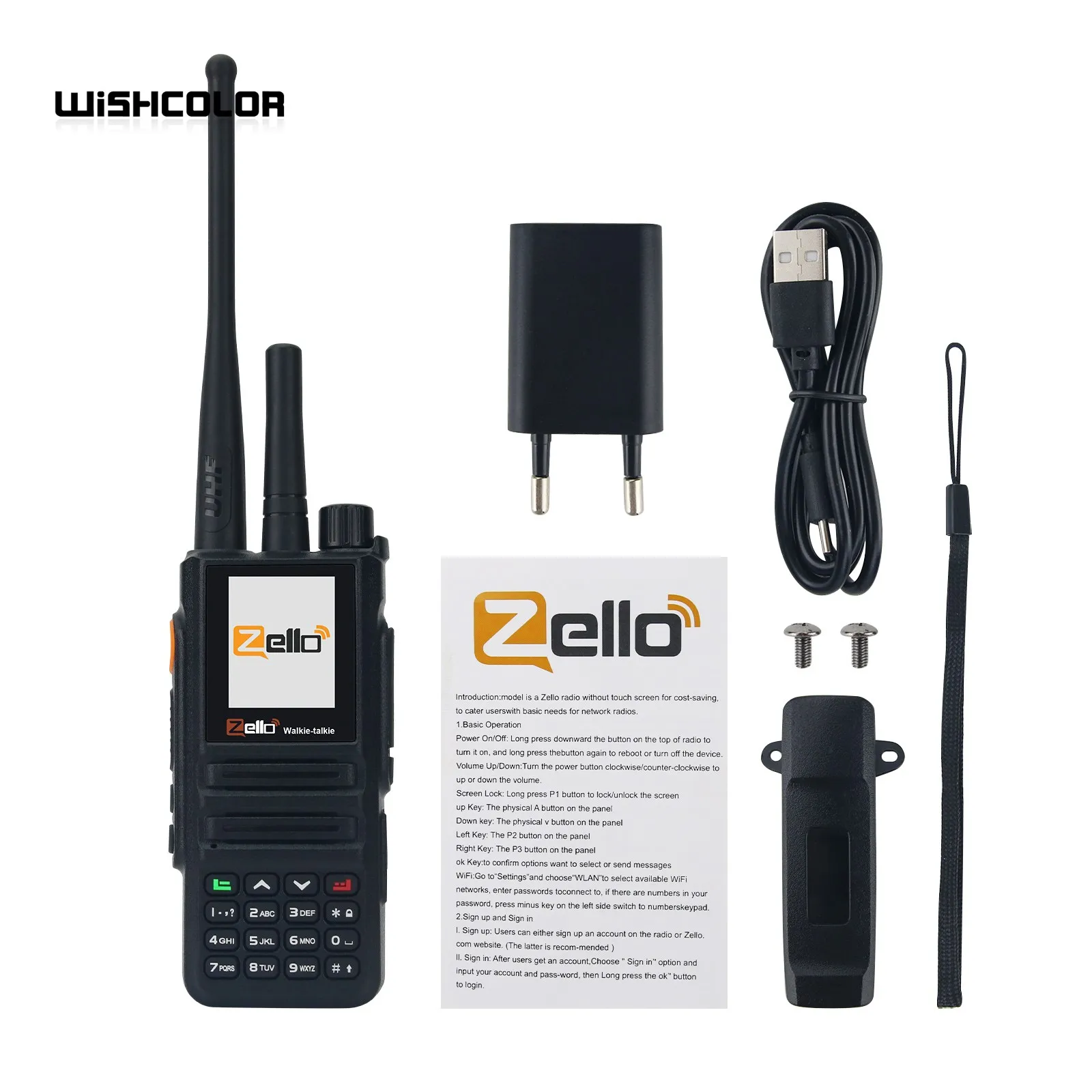 HAMGEEK T95 Dual-mode POC Radio Public Network Walkie Talkie Supports UHF 400-470MHz Zello 3G/4G/5G Wifi