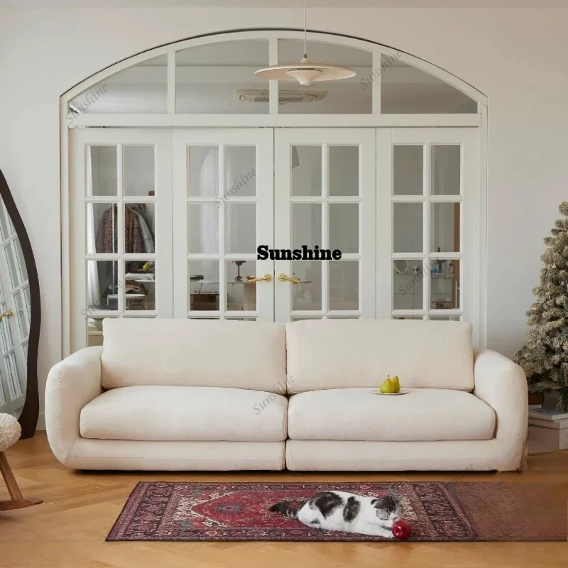 

Fabric sofa Chinese antique living room retro removable washable high backrest chenille sofaTJ
