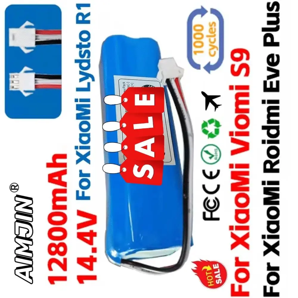 

AIMJIN for Xiaomi Lydsto R1 rechargeable lithium-ion , robot vacuum cleaner,viomi s9,battery pack, genuine 12800mAh