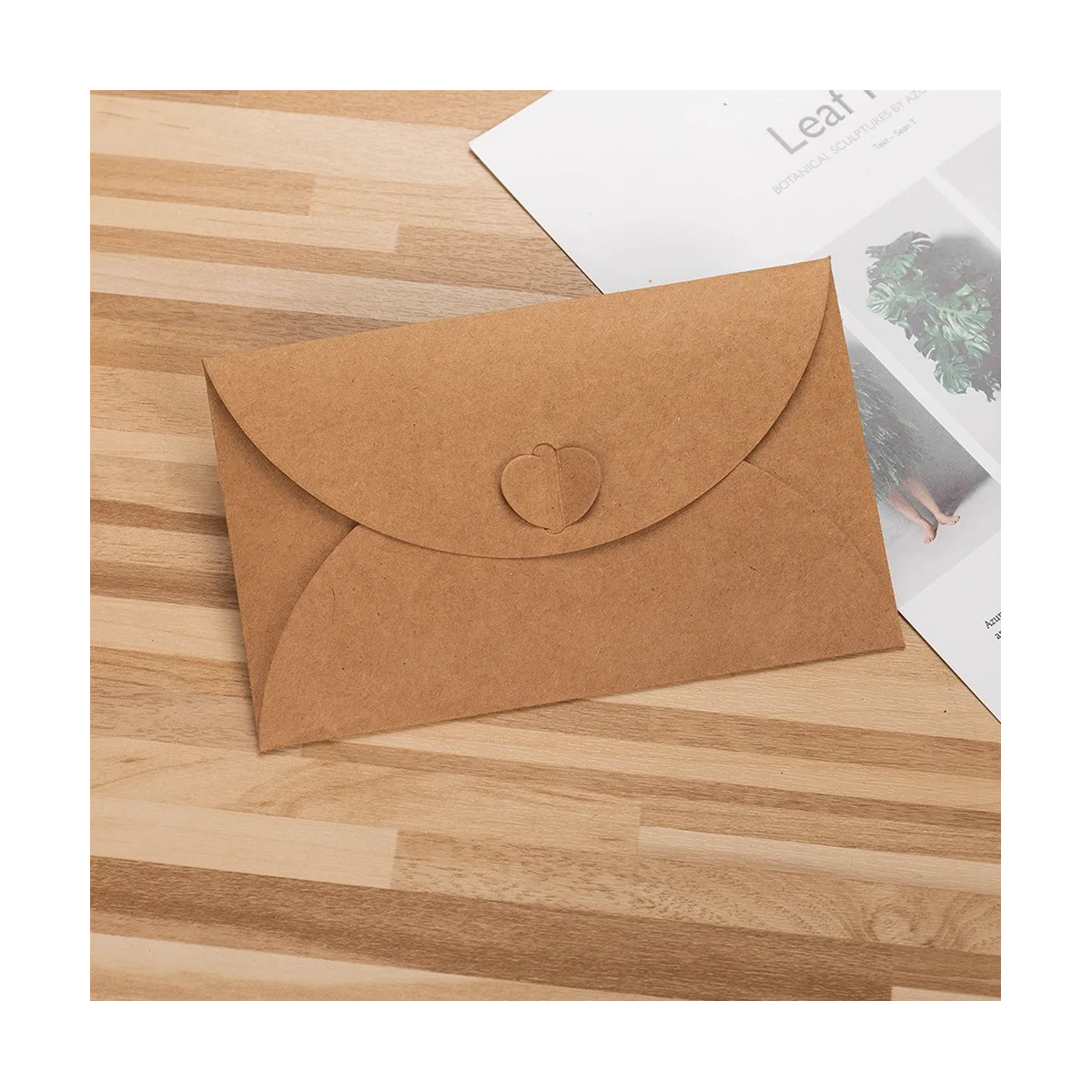100Pcs Kraft Mini Envelopes Brown Kraft Envelopes for Gift Cards and Business Cards 17.5X11cm