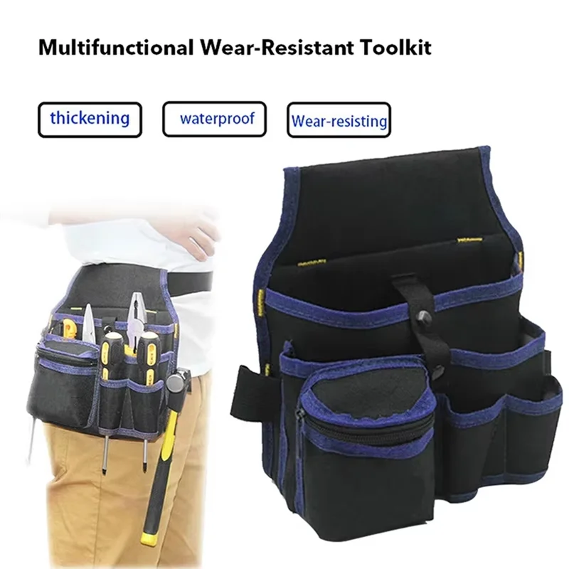 THIVN-Multifunctional Tool Storage Bag Pouch Belt Electrician Toolkit Drill Wrench Screwdriver Hardware Tool Bags Organizer