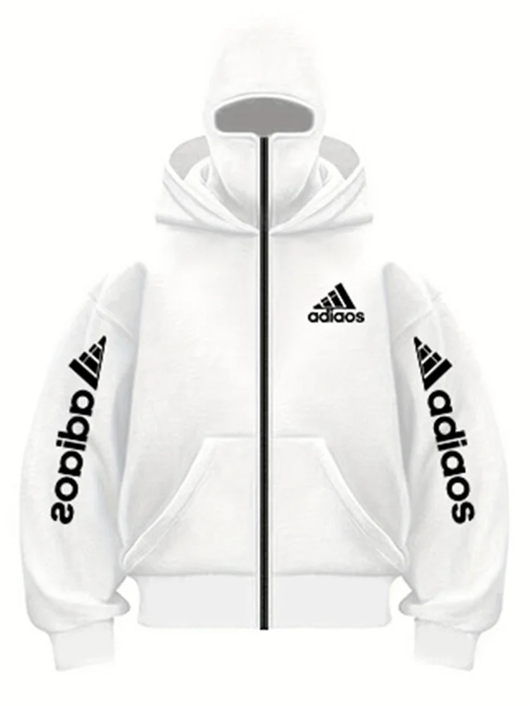 أزياء الخريف والشتاء الجديدة ذات الجودة العالية ذات القبعة المزدوجة بتصميم فريد من نوعه، سترة صوفية عالية الشارع مقاومة للرياح للرجال