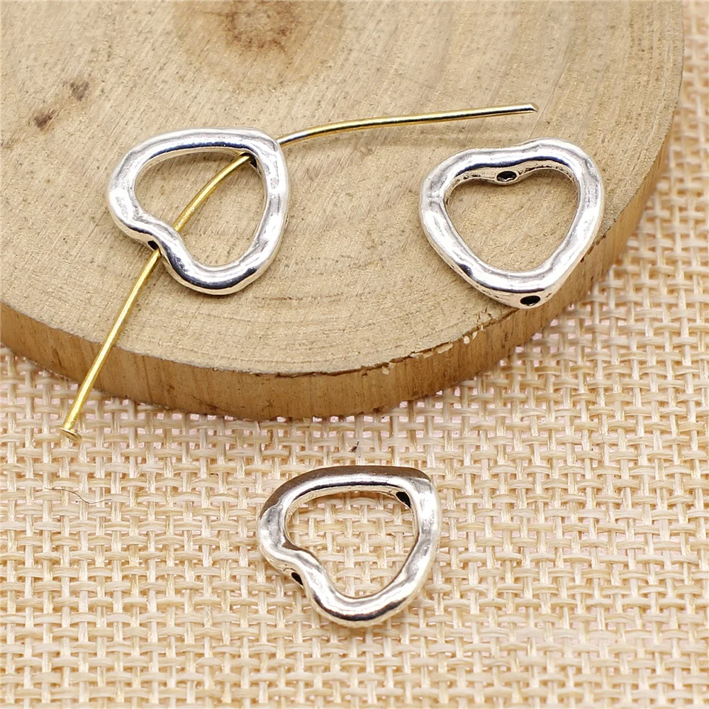 WYSIWYG 20pcs 13x14mm Heart Small Hole Beads Heart European Small DIY Beads Heart Beads Charms