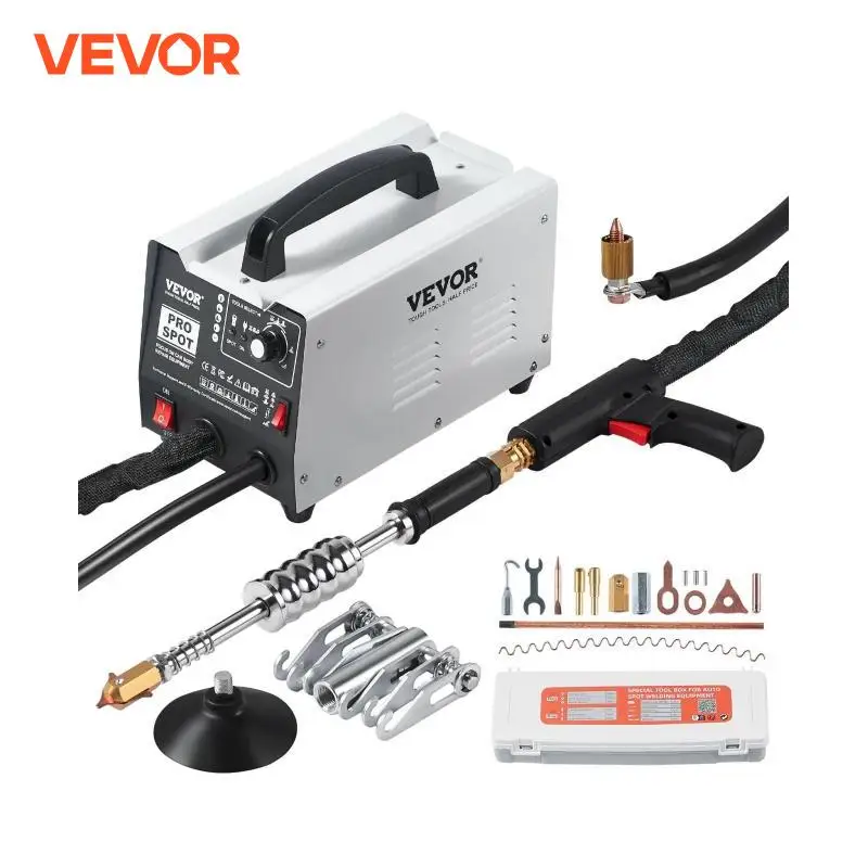 VEVOR Saldatore a Punti, Kit di Riparazione Ammaccature con Saldatore per Prigionieri 1,8 KW, con Saldatura a Punti Potenza Regolabile e 7 Modalità, Estrattore per Ammaccature,  per Auto Camion