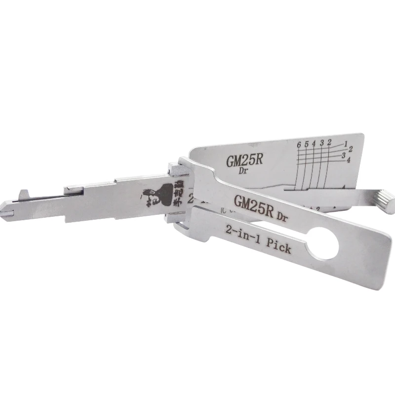 Lishi GM25R Dr 2 in 1 Locksmith Tool Lock Pick Decoder Flat Milling for Kenworth/Peterbilt Models