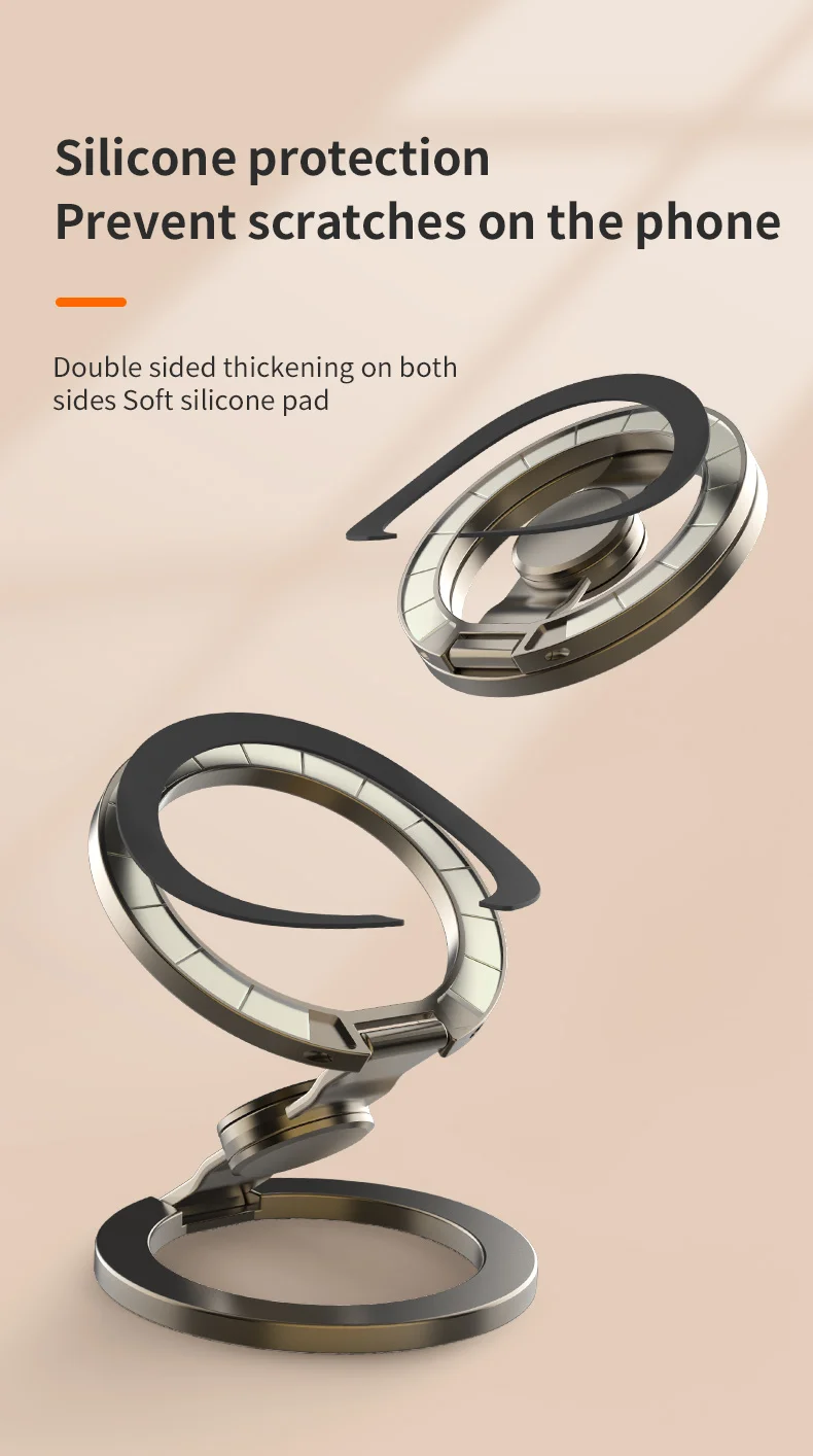 Für MagSafe Doppelseitiger Magnetischer Handyring-Halter Tragbarer Faltbarer Handyständer Handy-Zubehör Stützhalterung Griff – Detail 14