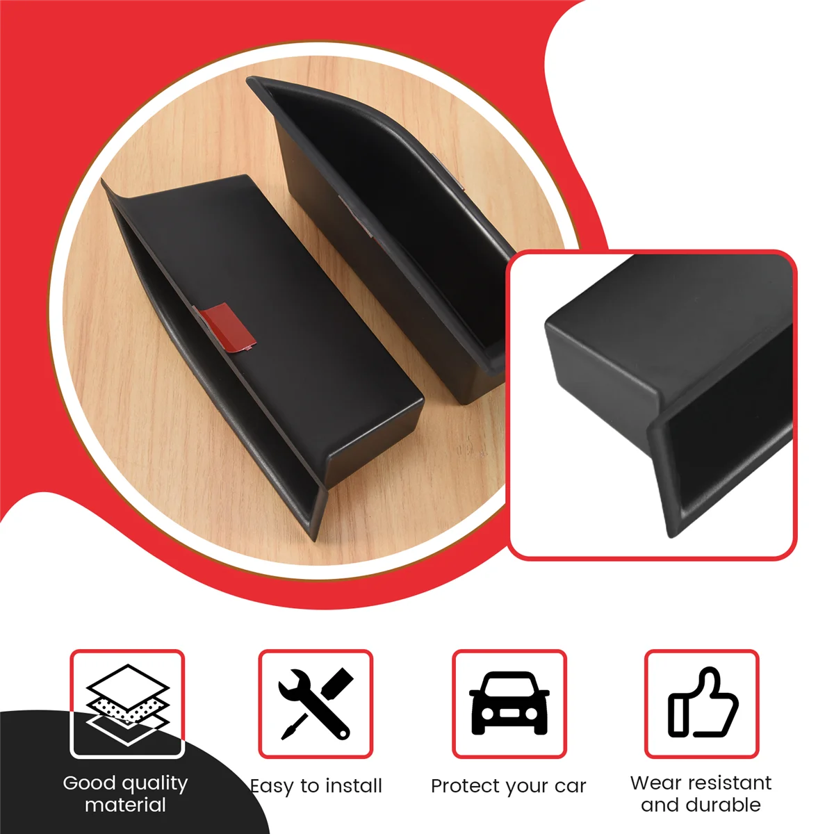 プジョーハンドル付きフロント列ドア収納ボックス,アームレスト,電話コンテナー,3008 gt 5008 2016 2017 2018