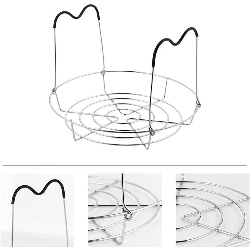 LICE-Large Space 304 Stainless Steel Canning Rack+ Jar Lifter Tong With Nonslip Design Cooling And Water Bath Rack