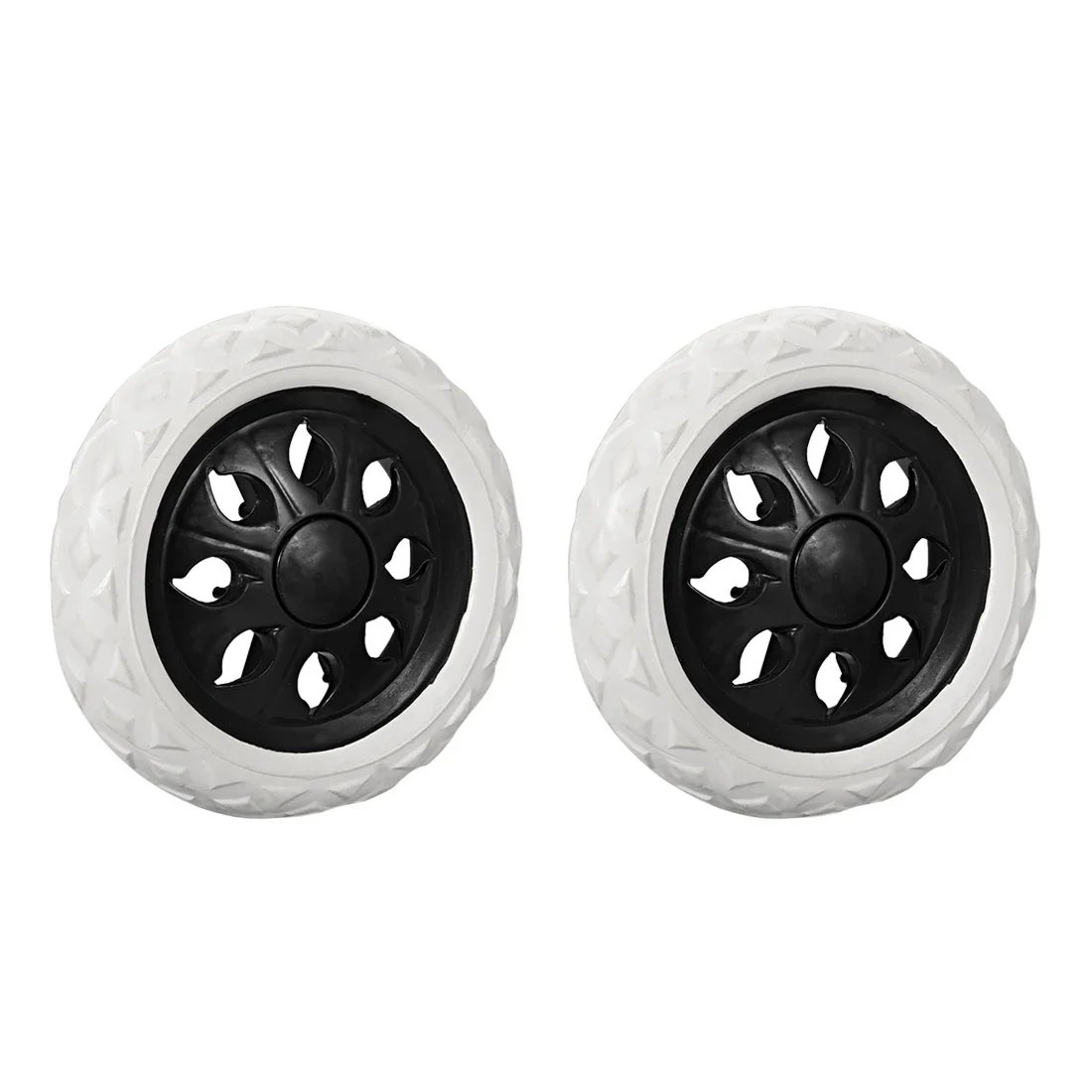 

2pcs Shopping Cart Wheels Trolley Caster Replacement 6.5 Inch Dia Rubber Foaming Black