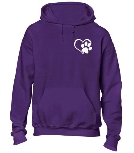 Polarshe PAW PRINT HEART LB HOODY HOODIE COOL ANIMAL CAT DOG LOVER GIFT PRESENT IDEA TOP