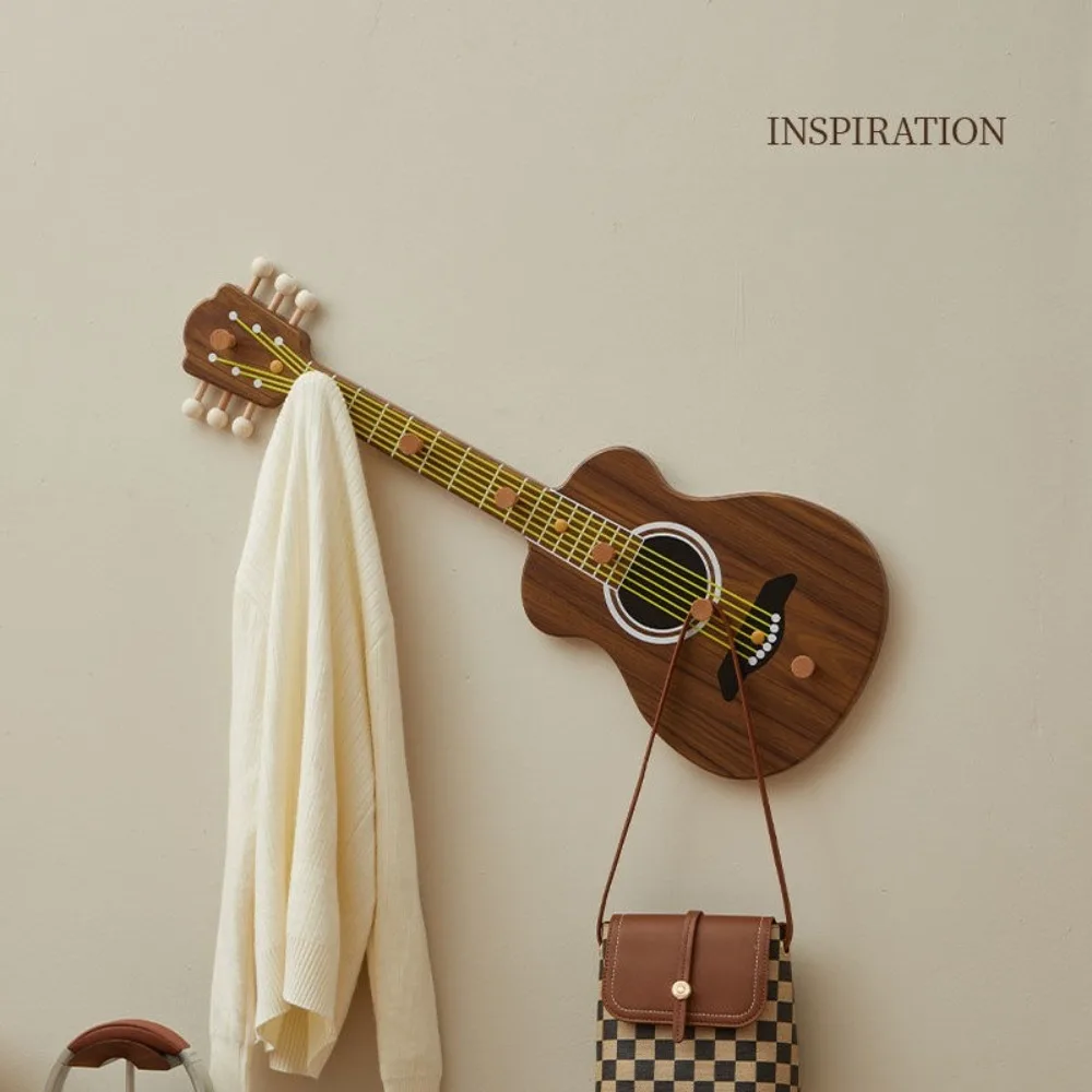 

Creative Guitar Hook Wall Hanging Entrance Storage Shelf Clothes and Hats Hanging Clothes Hook Storage Rack Home Decoration