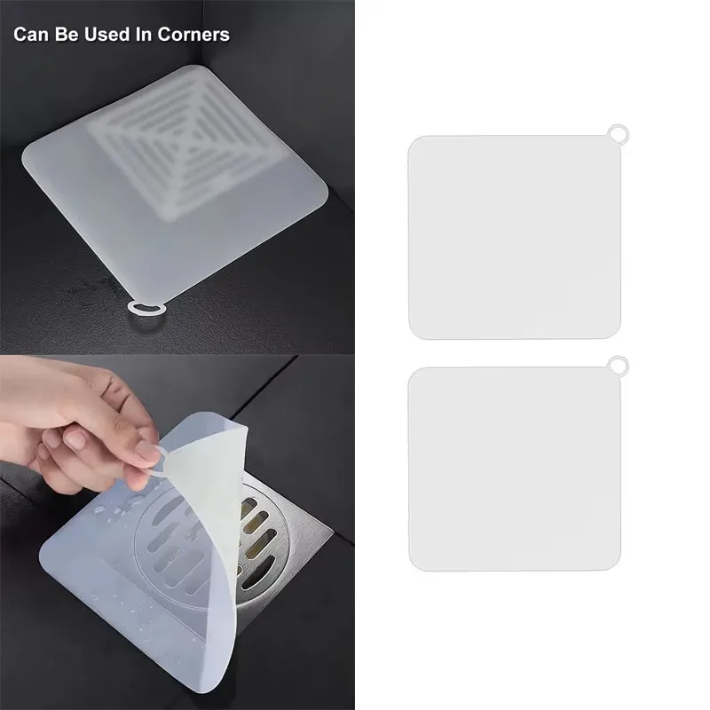 

1/2pcs Thick Silicone Floor Cover Bathroom Deodorant Insect-proof Seal Household Sewer Pipe Sink Anti-smell Floor Cover