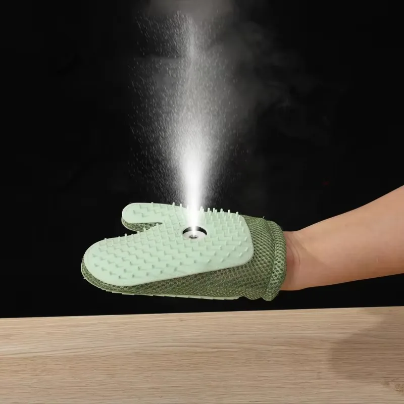 Practical Anti Static Built-in Spray Function Loose Hair Remover Pet Cleaning Glove for Household Dog Cat Grooming Accessories
