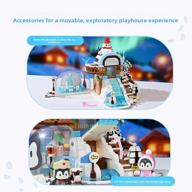 

Keeppley Building Blocks Roaming Ice City Holiday Street View Creative Hut Assembly Model Kids Toy Ornament Collection Gifts
