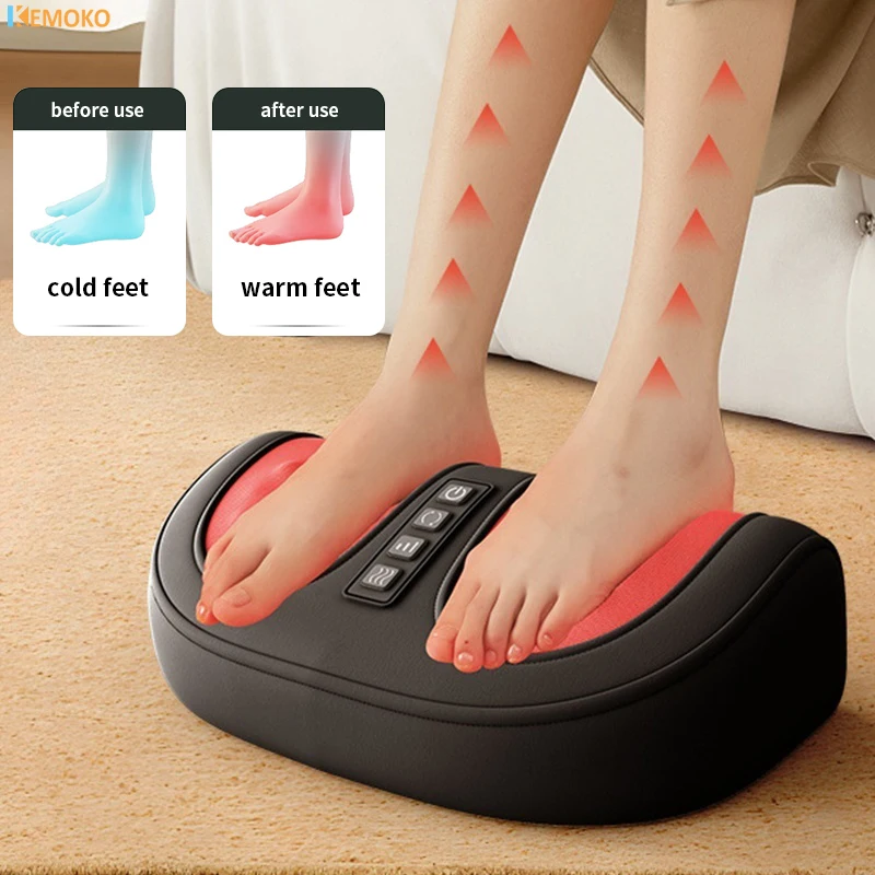 Electric Foot Massager Deep Kneading Therapy Relief Hot Compress Shiatsu Chronic Pain Muscle Tension Foot Leg Spa Machine Relax