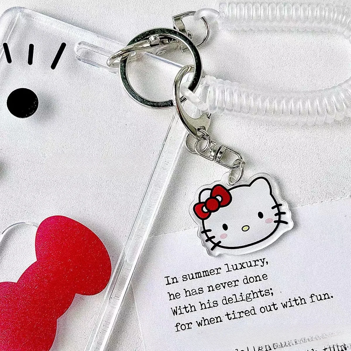 Cute Sanrioed Hello Kitty Card Holder Cartoon Badge Credit Card Case Bank Id Bus Card Holders Women Keychain Girl Gift image 3