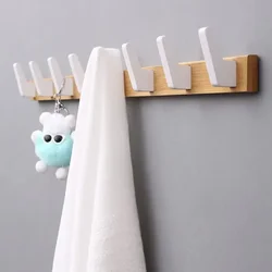 Percheros de pared para entrada de sala de estar, gancho para colgar ropa de madera maciza, ganchos para fila de pared, puerta del dormitorio, perchas para colgar ropa