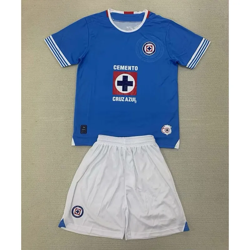 2024/25 Kids Cruz Azul Home Quick Drying Clothing Training Futbol Shirt