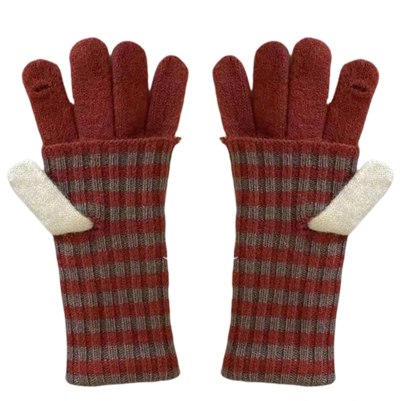 Trendy Thermal Gloves Warm for Men Women Knitted Gloves Full Finger