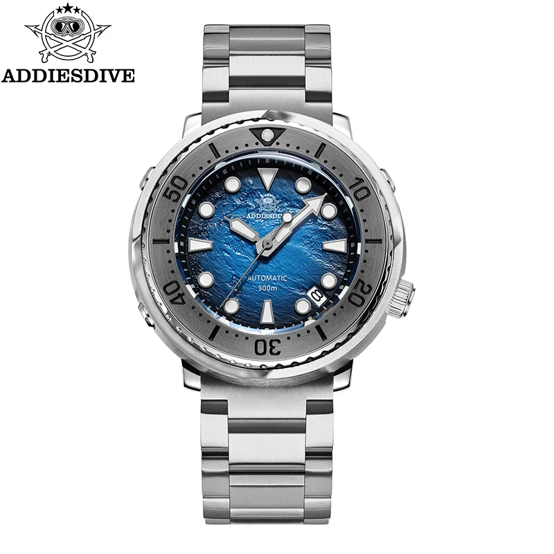 ADDIESDIVE Diver Watch New 39mm Japan NH35 Deep Sea 3D Dial Automatic Men Watches Mechanical Sapphire Waterproof 300m Luminous