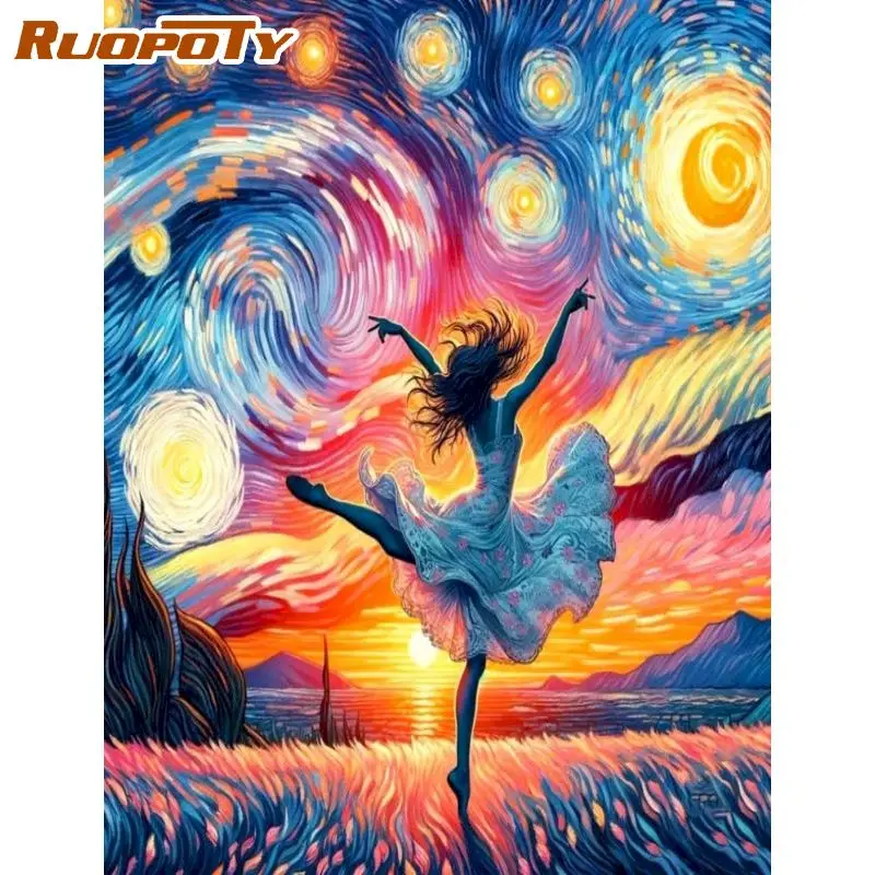 

RUOPOTY Girl 5d Diamond Painting Home Decor Rhinestone Art Crafts Character Diamond Art Painting Kits Diy Crafts Decorative Pai